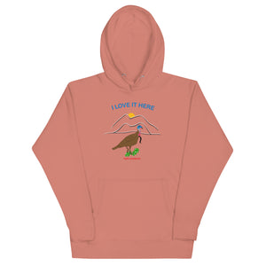 I LOVE IT HERE! WOMEN'S TURKEY HUNTING HOODIE