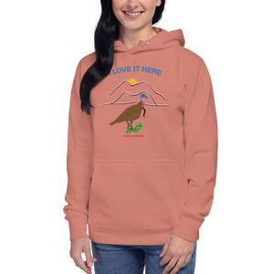 I LOVE IT HERE! WOMEN'S TURKEY HUNTING HOODIE