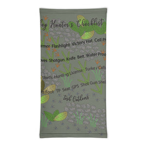 Tosh Outdoors - Whether you are slipping through the woods, walking through the grocery store or meeting up with your turkey hunting friends, this gaiter shows off your turkey hunting enthusiasm with camo style. Did you ever forget your ammo?  Be ready for the hunt with the “turkey hunter’s checklist” printed on your gaiter.