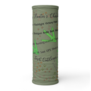 Tosh Outdoors - Whether you are slipping through the woods, walking through the grocery store or meeting up with your turkey hunting friends, this gaiter shows off your turkey hunting enthusiasm with camo style. Did you ever forget your ammo?  Be ready for the hunt with the “turkey hunter’s checklist” printed on your gaiter.