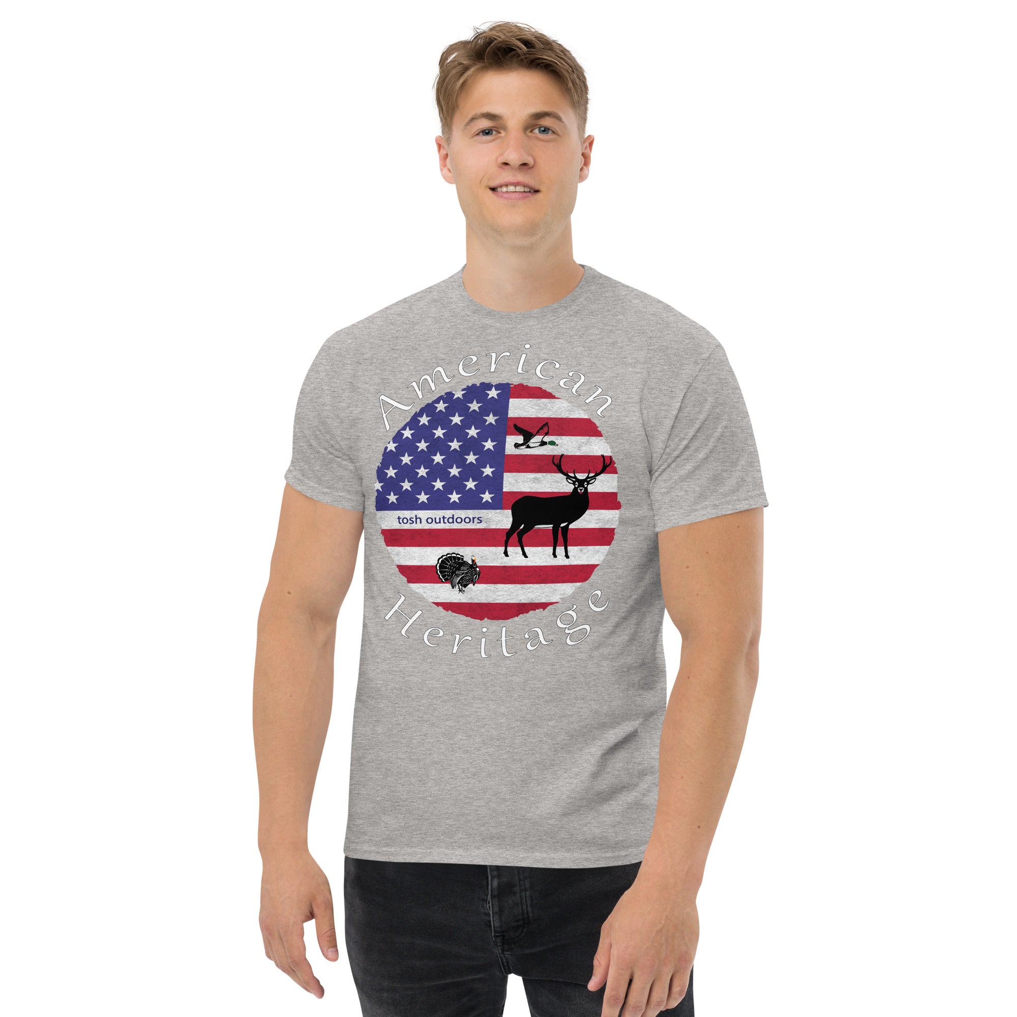 Tosh Outdoors American Heritage Tee in color Sport Grey