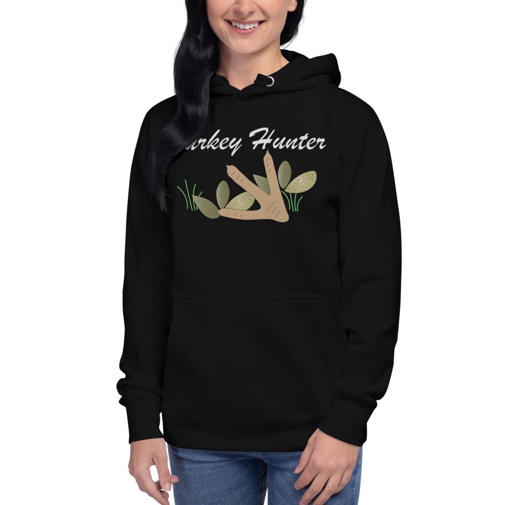 Tosh Outdoors Women's Turkey Hunter Full Hoodie One Foot Grass and Green Leaves