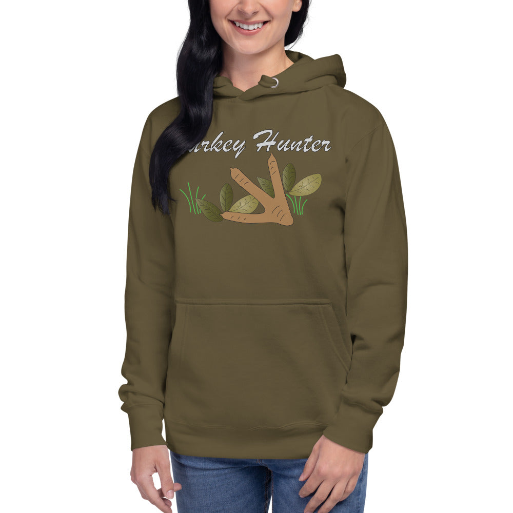 Tosh Outdoors Women's Turkey Hunter Full Hoodie One Foot Grass and Green Leaves