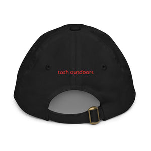 Tosh Outdoors Let’s Talk Turkey Youth Turkey Hunting Hat - Cap back features an adjustable buckle and the Tosh Outdoors logo in red.  